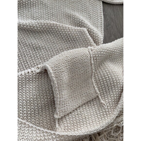 Roffe Women's Knit Open Front Long Cardigan Hoodie Poncho Boho Western Fringe OS - Picture 8 of 10